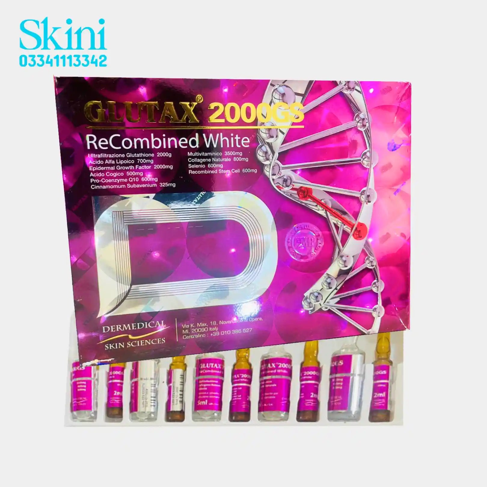 glutathione injection in pakistan Miracle White 90000mg 6 Sessions GLUTAX 2000MG Whitening Injection Kit