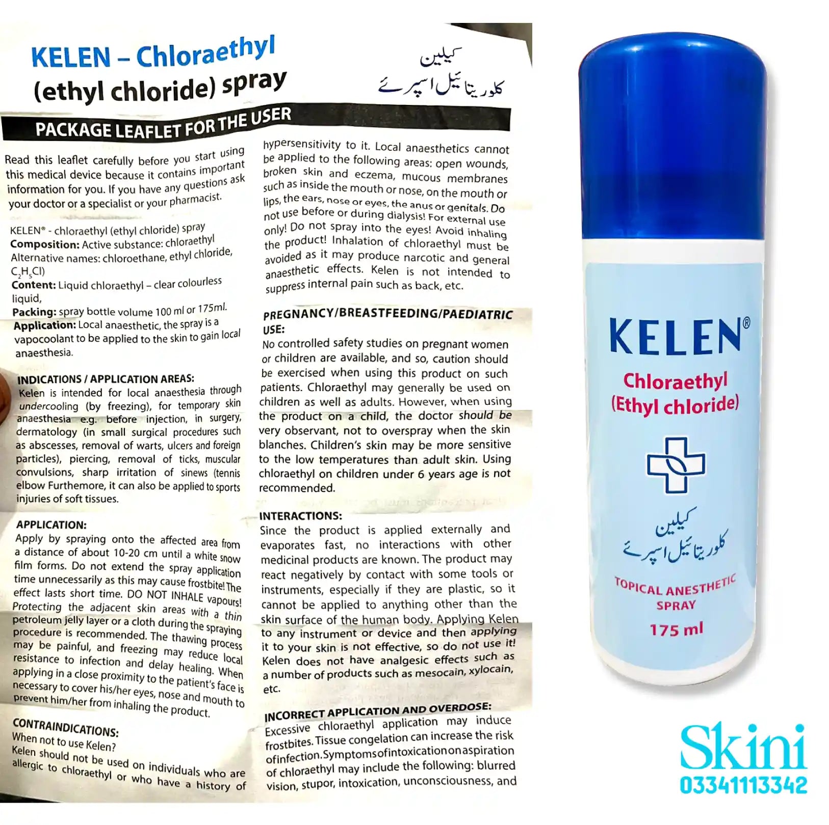 Kelen Chloraethyl Topical Anesthetic Numbing Spray