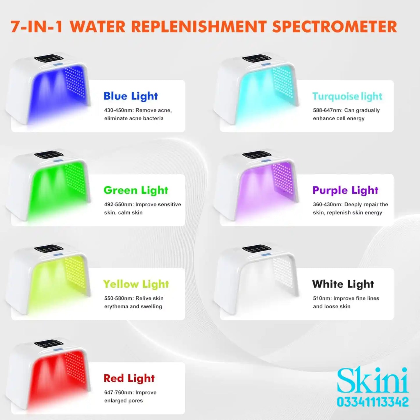 LED Light Therapy Machine for Face | PDT SPA Light with Steam