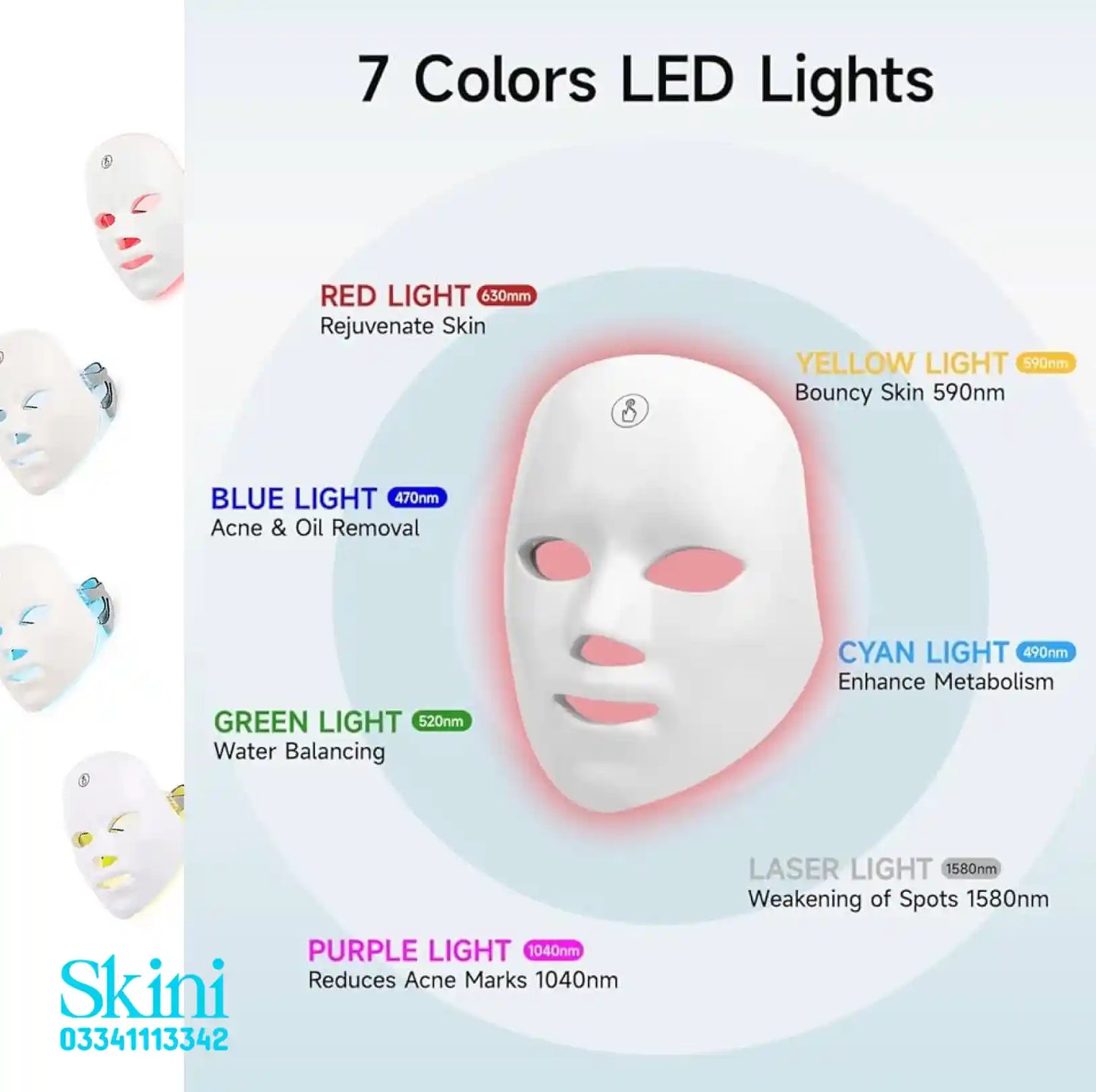 Rechargeable LED Face Mask 7 Colors