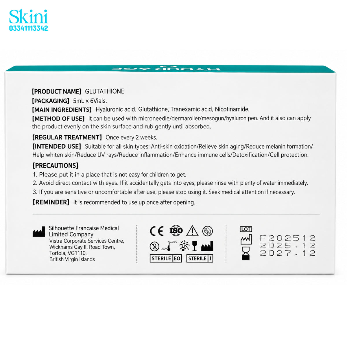 HYDURAGE Glutathione Premium Meso - Made in France