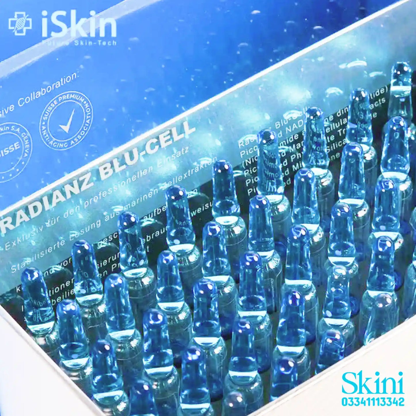 iSkin Radianz Blu Cell With NAD+ Glutathione Injections Half Box 25 Vials (Without Box)