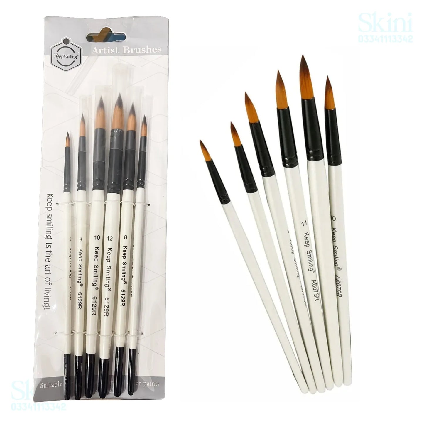 6 Pcs Acrylic Nails Brushes Set