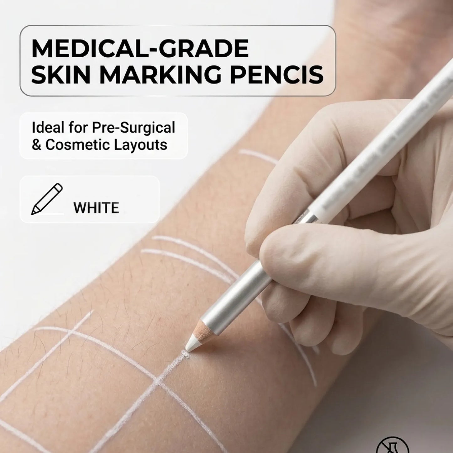 Derma White pencil for skin Marking - Pack of 5
