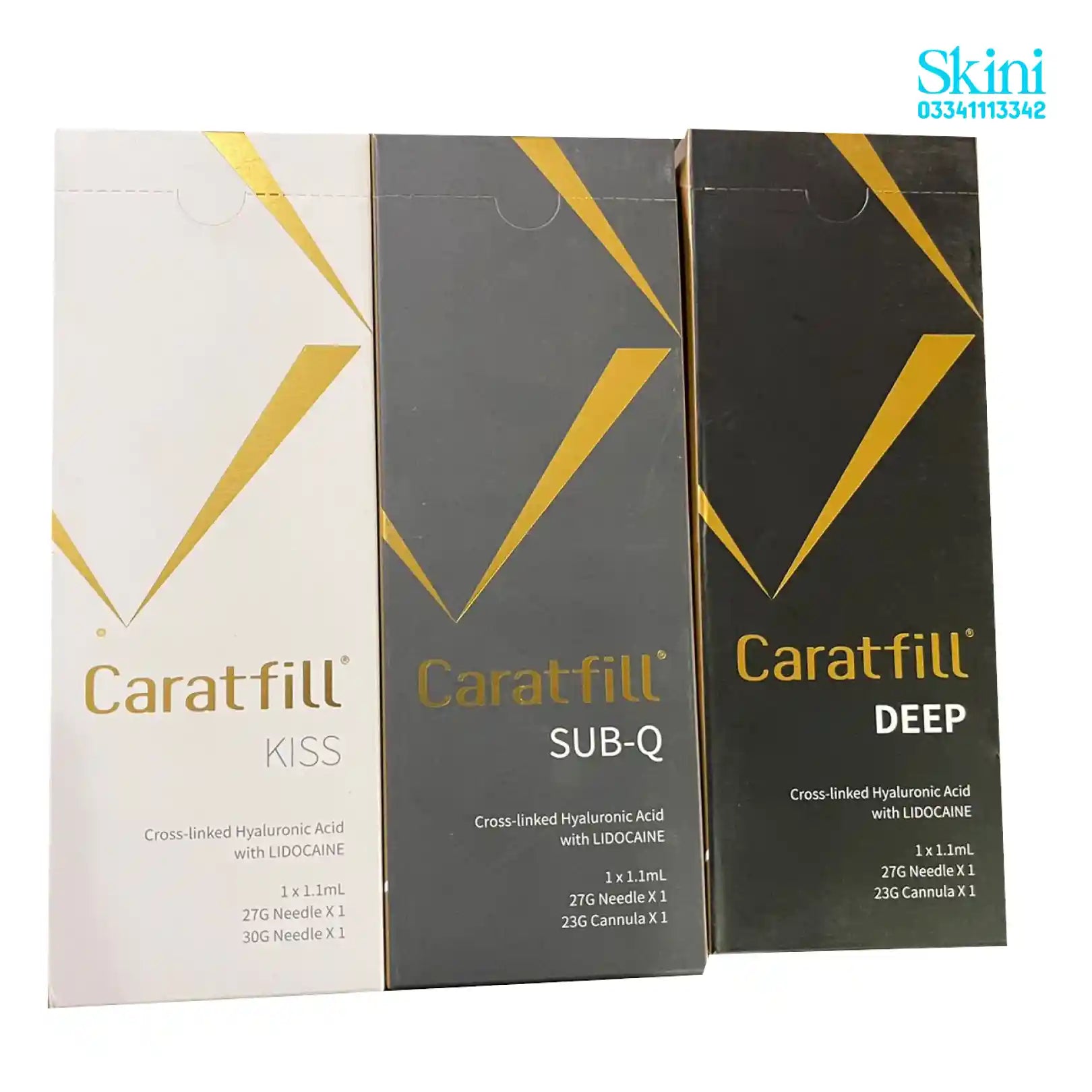 Caratfill Dermal Filler (KISS, SUB-Q, DEEP) – Premium Korean HA Fillers Set Of Three