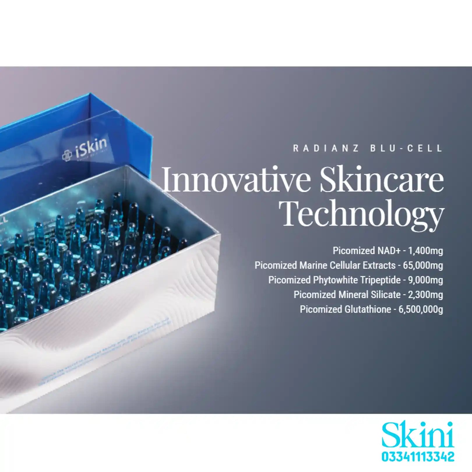 iSkin Radianz Blu Cell With NAD+ Glutathione Injections