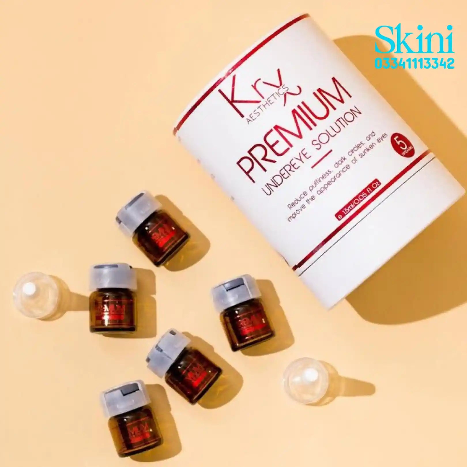 KRX Aesthetics Premium Solutions – Hair, Skin & Undereye Treatments 1 Vial KRX Premium Undereye Solution