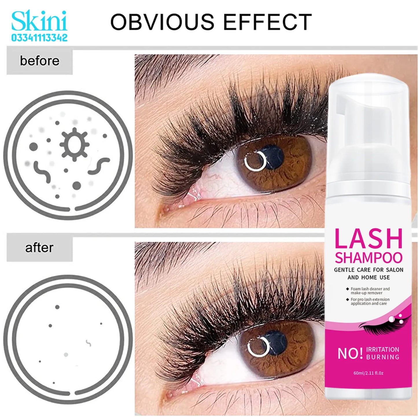 Lash Shampoo for Eyelash Extensions – Gentle Cleanser