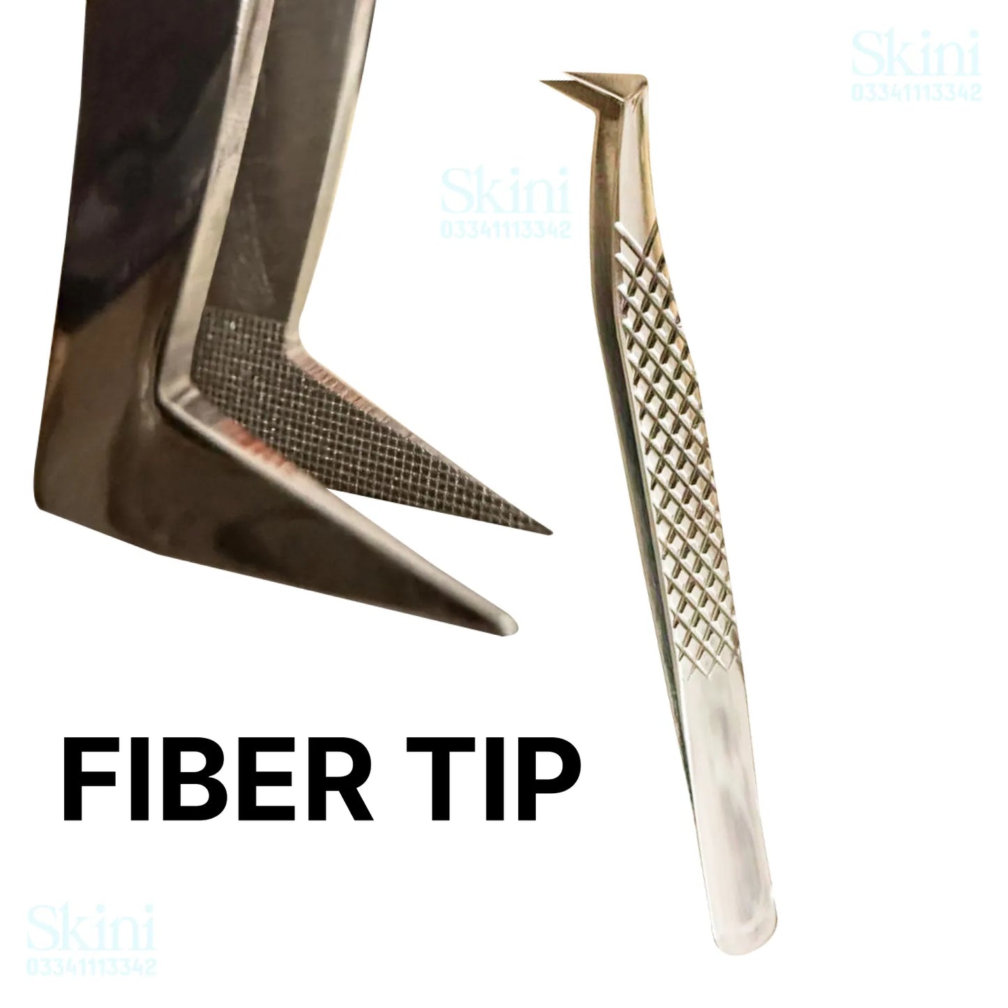 Professional Lash Tweezers Set with Fiber Tips