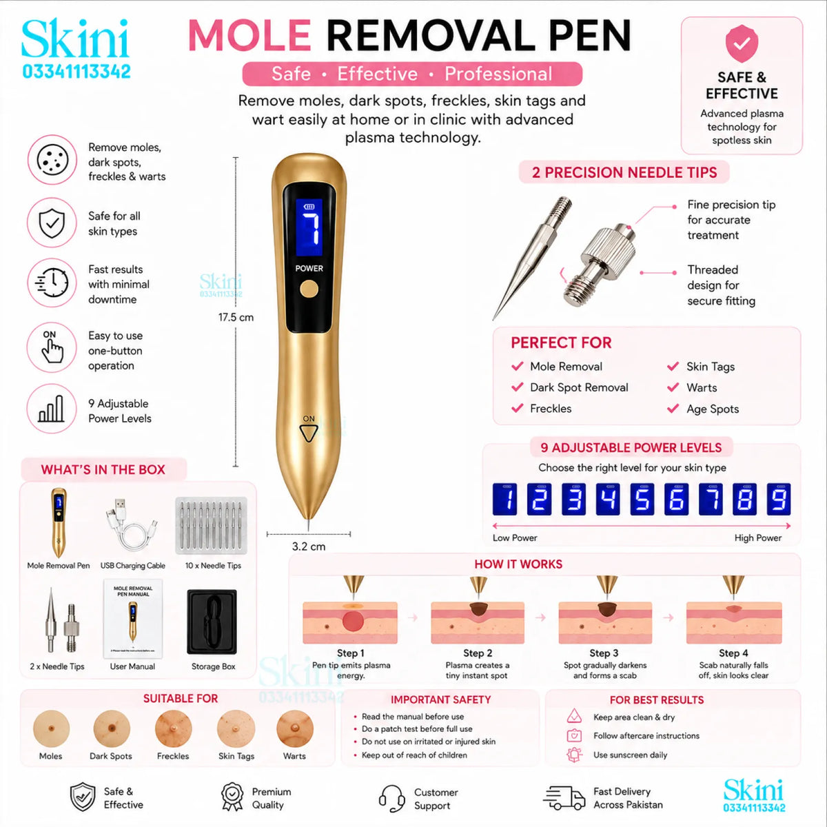 Mole Removal Pen Pins Attachments
