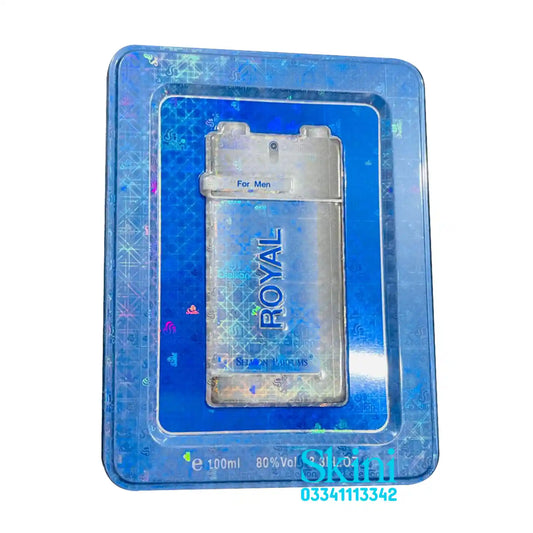 Royal Blue Perfume with Metal Gift box