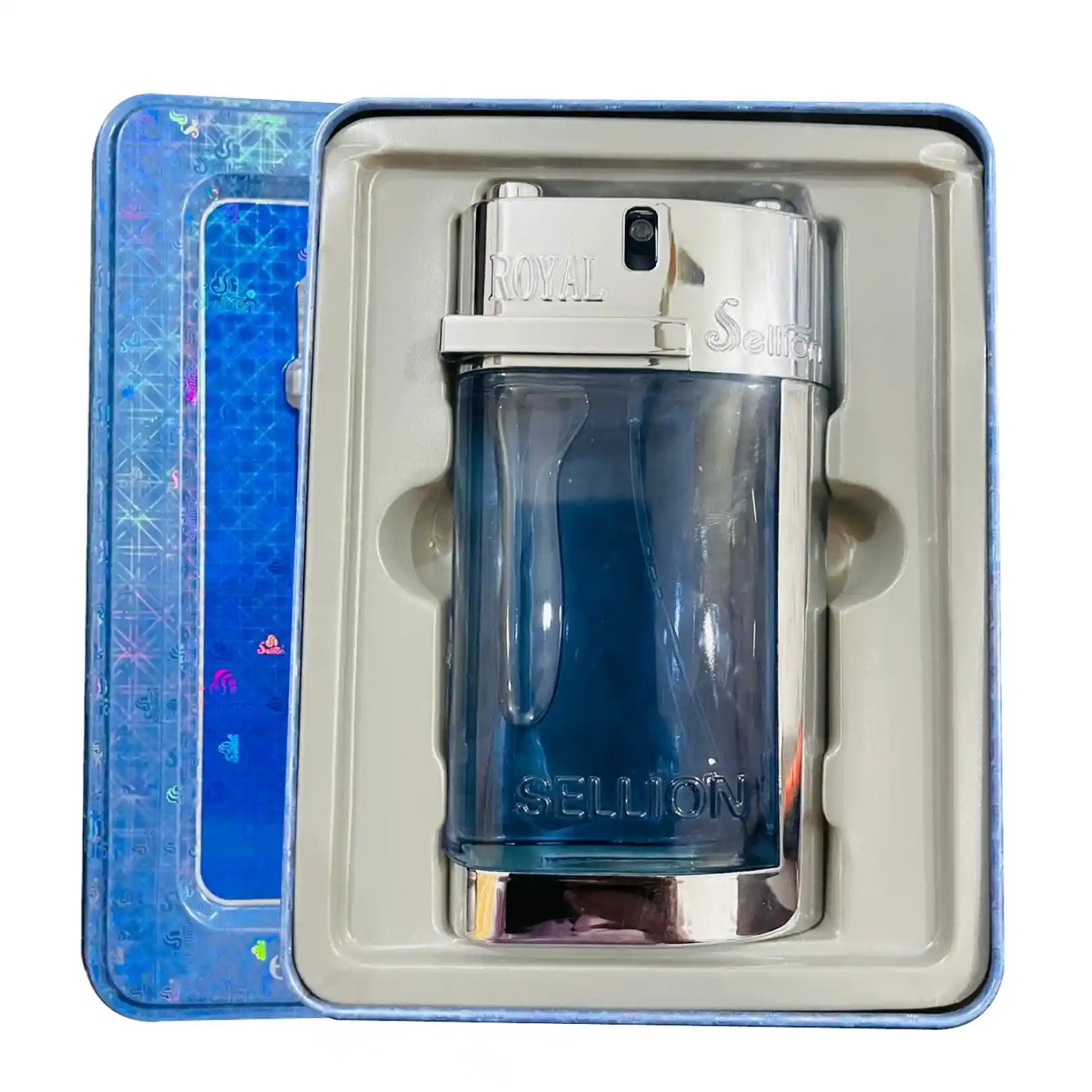 Royal Blue Perfume with Metal Gift box