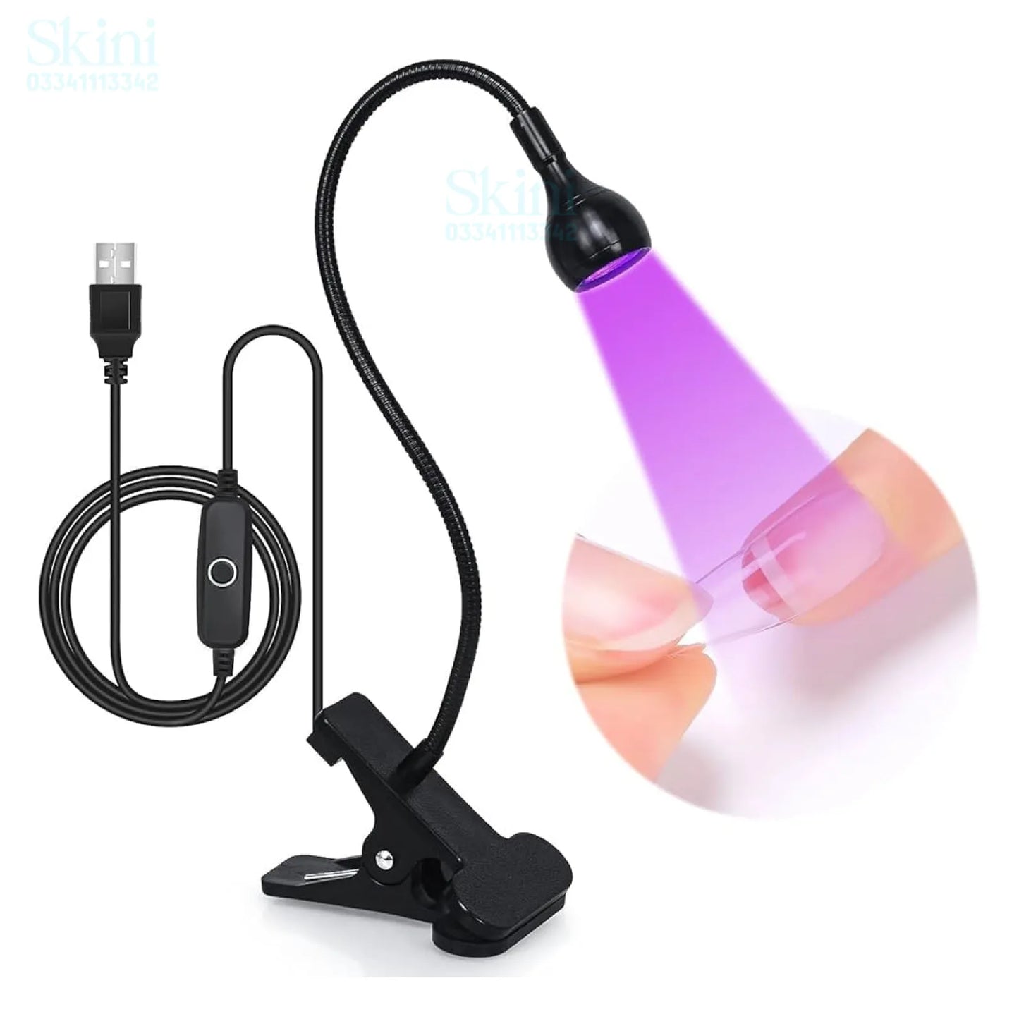 UV Nail Drying LED Light with Flexible Clip Stand