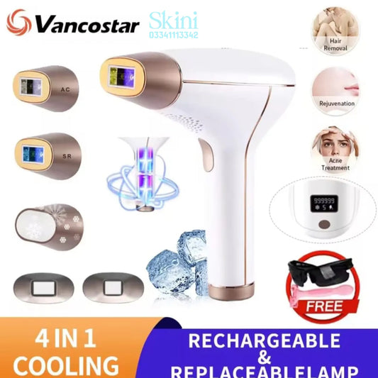 Vancostar Wireless IPL Laser Hair Removal machine Quartz Lamp with 9 Lac Shots