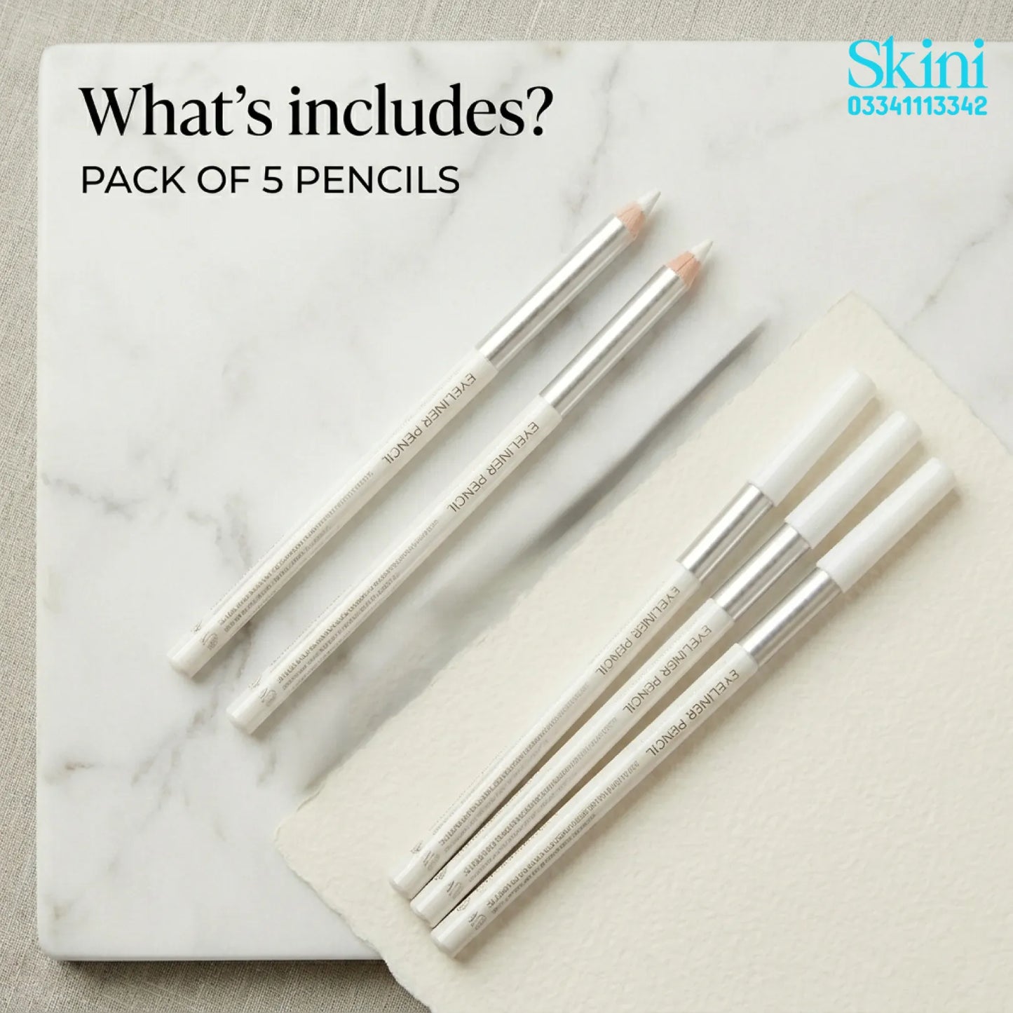 Derma White pencil for skin Marking - Pack of 5
