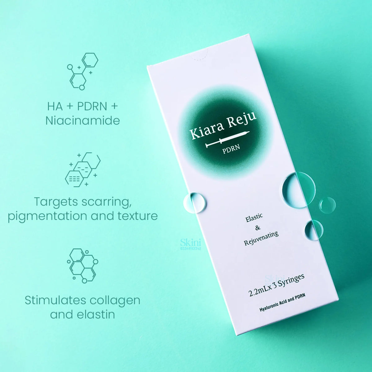 Kiara Reju PDRN - Elastic & Rejuvenating | Made IN Korea | 2.2ml x 3 Syringes